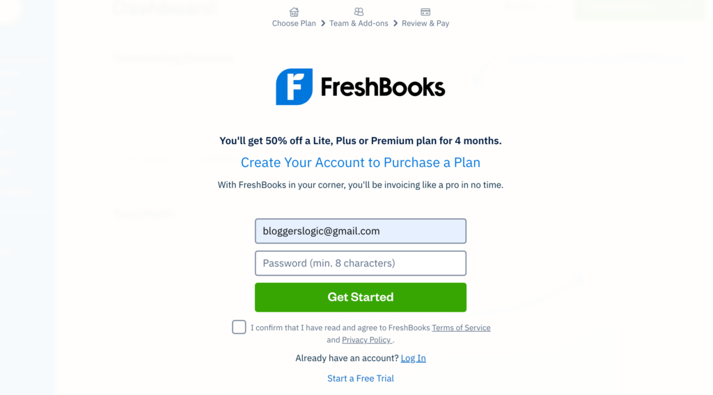 FreshBooks Signup